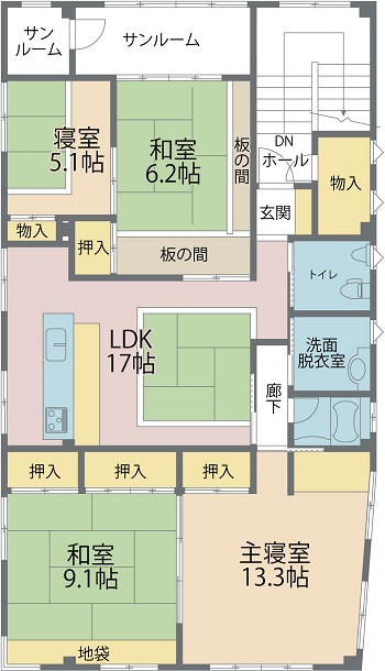ソレイユ松城 4F / 間取り図